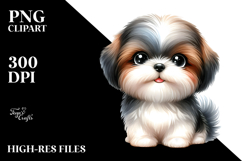 Cute Baby Cartoon Shih Tzu PNG Product Image 2