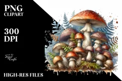 Mushroom Watercolor Splash PNG Product Image 3