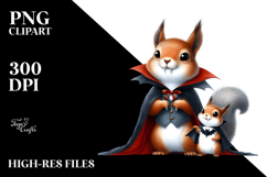 Vampire Wimsical Squirrel Sticker Clipart Product Image 2