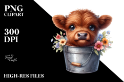 Cute Baby Highland Cow PNG Product Image 2