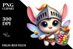Smiling Baby Fairy Knight PNG Product Image 2