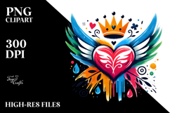 Simple Heart with Wings, Transparent PNG Product Image 2