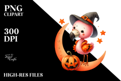 Cute Baby Flamingo Halloween PNG Product Image 2