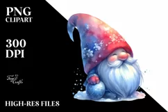 Washed Vibrant Watercolor Gnome PNG Product Image 1