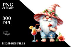 Whimsical Gnome with Cocktail, PNG Image Product Image 2