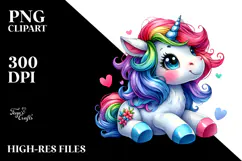 Cute Baby Unicorn, PNG Product Image 2