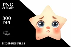 Funny Baby Face Expressive Star PNG Product Image 1