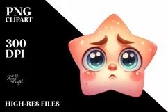 Funny Baby Face Expressive Star PNG Product Image 3