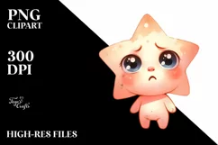 Funny Baby Face Expressive Star PNG Product Image 3