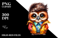 Posing Baby Owl PNG Product Image 2