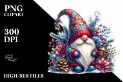 Detailed Vibrant Winter Gnome PNG Product Image 3