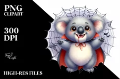 Funny Watercolor Koala Halloween Clipart Product Image 1
