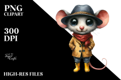 Standing Mouse Big Eyes Clipart Product Image 2