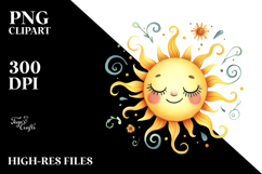 Smiling Whimsical Sun, Transparent PNG Product Image 2