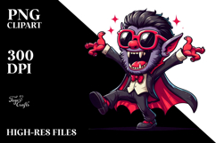 Goofy Vampire Dancing with Colorful Sunglasses, PNG Product Image 2