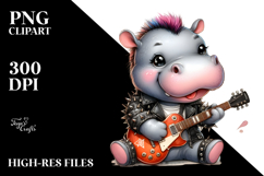 Energetic Cute Baby Hippo, PNG Image Product Image 2