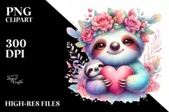 Baby Sloth with Heart PNG Product Image 2