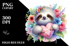 Baby Sloth with Heart PNG Product Image 2