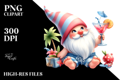 Whimsical Gnome Drinking a Cocktail PNG Product Image 2