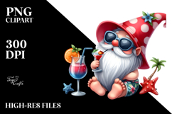 Gnome Drinking Cocktail PNG Product Image 2