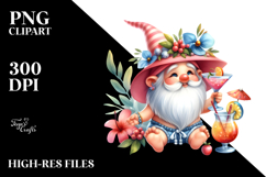 Whimsical Gnome Drinking a Cocktail PNG Product Image 2