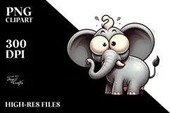 Goofy Elephant with Flower Crown PNG Product Image 2
