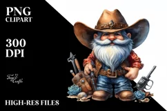 Detailed Vibrant Cowboy Gnome PNG Product Image 1
