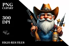 Detailed Vibrant Cowboy Gnome PNG Product Image 3