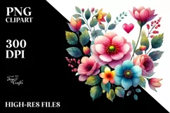 Simple Flower Body Heart PNG Product Image 2