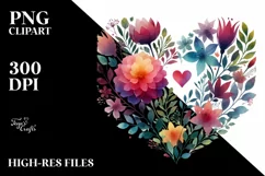 Simple Flower Body Heart PNG Product Image 2