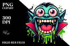 Goofy Vampire Dripping Green Slime PNG Product Image 2