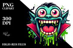 Goofy Vampire Dripping Green Slime PNG Product Image 2