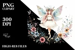 Detailed Boho Fairy | Watercolor Clipart Product Image 1