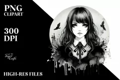 Watercolor Gothic Girl | Summer Sticker Product Image 3