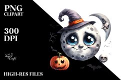 Vibrant Halloween Moon Clipart Product Image 3