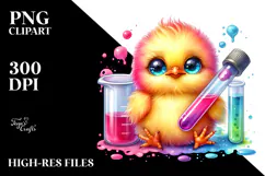 Baby Chicken with Test Tube PNG Product Image 2