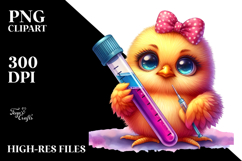 Baby Chicken with Test Tube PNG Product Image 2
