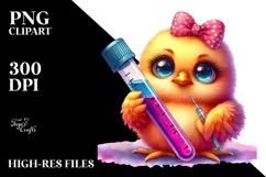 Baby Chicken with Test Tube PNG Product Image 2