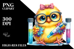 Baby Chicken with Test Tube PNG Product Image 2