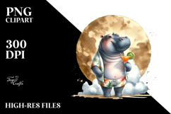Hippo in Beachwear PNG Product Image 2