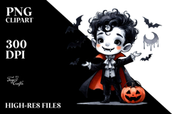 Funny Vampire Halloween Clipart PNG Product Image 2