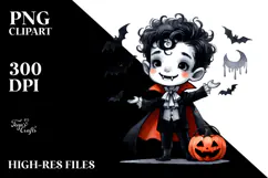 Funny Vampire Halloween Clipart PNG Product Image 2