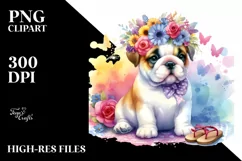 Vibrant Cute Bulldog Sticker Design | Clipart Product Image 3