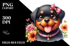 Cute Baby Rottweiler, PNG Product Image 2