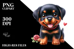 Cute Baby Rottweiler, Transparent PNG Product Image 2