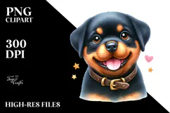 Cute Baby Rottweiler PNG Product Image 2