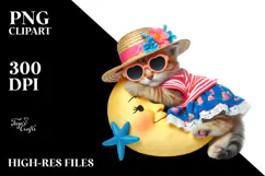 Vibrant Watercolor Boho Baby Kitten | Sublimation | Clipart Product Image 2