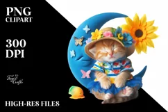 Vibrant Watercolor Boho Baby Kitten | Sublimation | Clipart Product Image 3