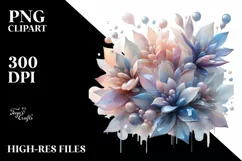 Glossy Lobelia with Material | Watercolor Clipart Product Image 1