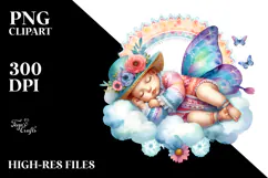 Vibrant Watercolor Cute Baby Butterfly | Sublimation | Product Image 2